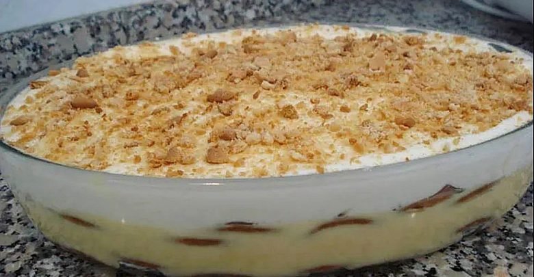 Doce de leite condensado natas e bolacha