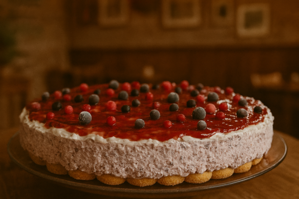 Semifrio de Frutos Vermelhos com Biscoitos de Champanhe