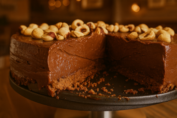 Cheesecake de Chocolate e Avelãs (sem forno)