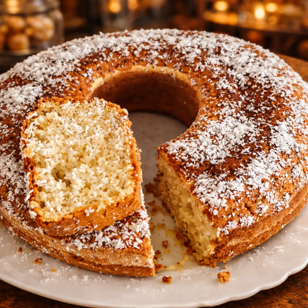 Bolo de Coco e Iogurte Simples e Delicioso