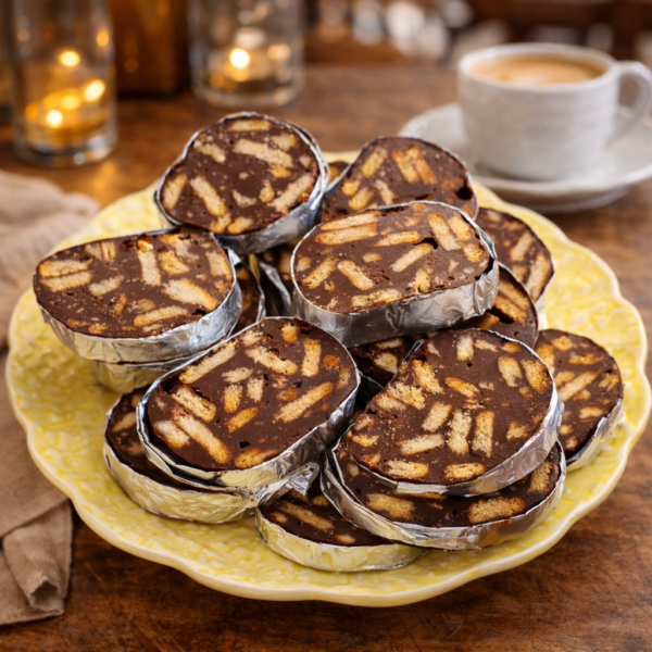 Salame de Chocolate Tradicional (cremoso e irresistível)